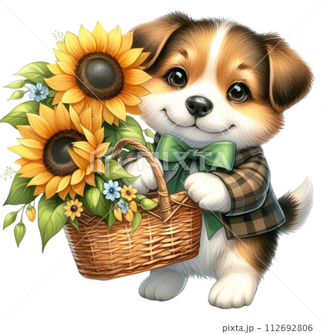 Monthly flowers clipart watercolor 112692806