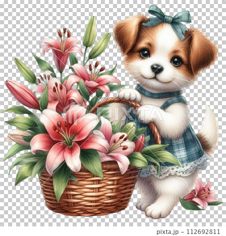 Monthly flowers clipart watercolor 112692811