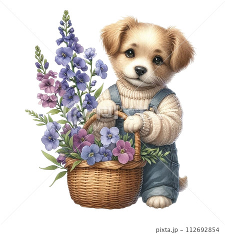 Monthly flowers clipart watercolor 112692854