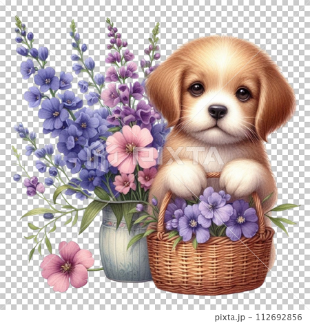 Monthly flowers clipart watercolor 112692856