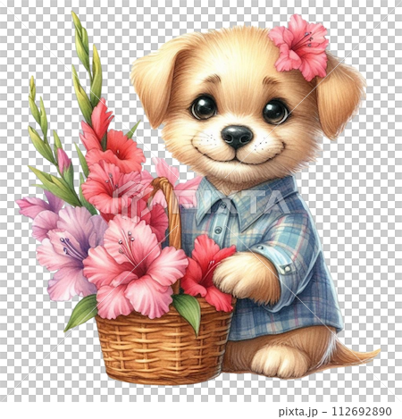 Monthly flowers clipart watercolor 112692890