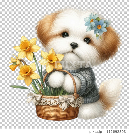 Monthly flowers clipart watercolor 112692898