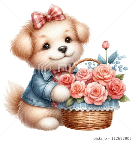 Monthly flowers clipart watercolor 112692903