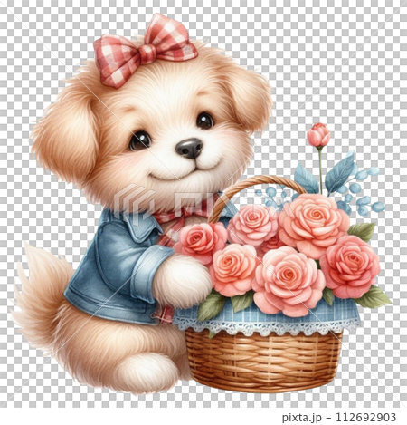 Monthly flowers clipart watercolor 112692903