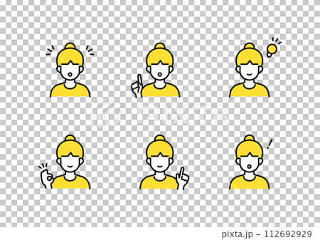 Simple line drawing people icon set 112692929