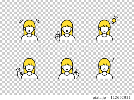Simple line drawing people icon set 112692931