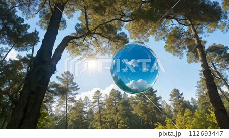 森にあるガラス玉/Glass ball in the forest 112693447