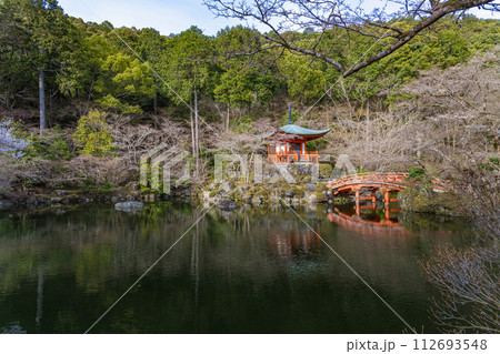 京都醍醐寺 弁天池と弁天堂の春景色 京都醍醐寺 弁天池と弁天堂の春景色 112693548