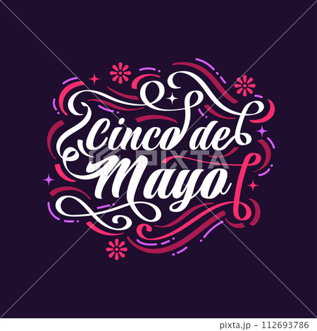 Colorful Cinco de Mayo Lettering. Can be Used for Banner, Poster, and Greeting Card 112693786