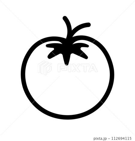 black vector tomato icon on white background black vector tomato icon on white background 112694115