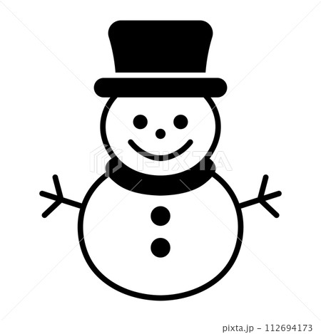 black vector snowman icon on white background black vector snowman icon on white background 112694173