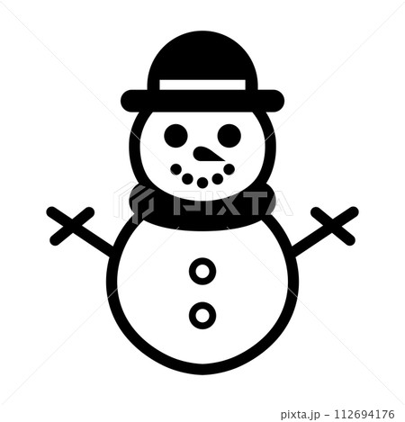 black vector snowman icon on white background black vector snowman icon on white background 112694176
