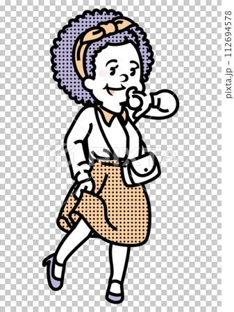 おしゃれな女性_アフロヘアー 112694578
