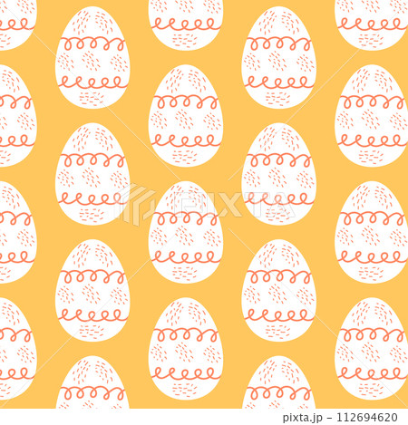 Easter eggs simple seamless pattern. Easter eggs, Easter symbol, decorative vector elements. Easter eggs simple seamless pattern. Easter eggs, Easter symbol, decorative vector elements. 112694620