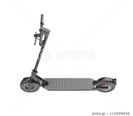 Modern black colored electric scooter Modern black colored electric scooter 112694656
