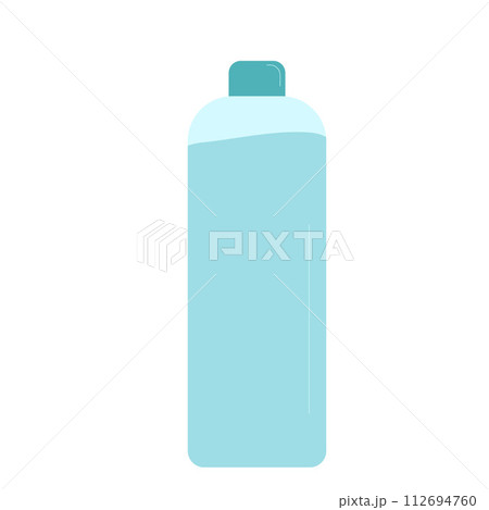 Liquid soap. Home gel cleaner isolated on white background. Washing house supplies. Foam product in bottle. Vector flat illustration 112694760