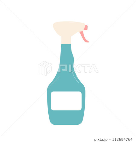 Home spray cleaner isolated on white background. Washing house supplies. Liquid product in bottle. Vector flat illustration 112694764