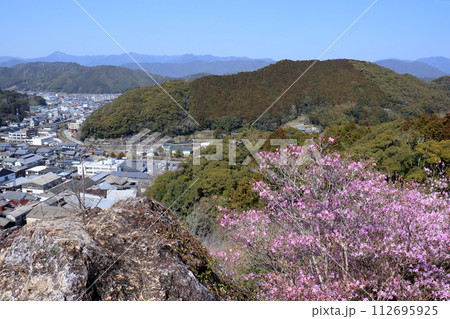 物見岩から佐川の町を眺める 春 (高知県 牧野公園) 物見岩から佐川の町を眺める 春 (高知県 牧野公園) 112695925