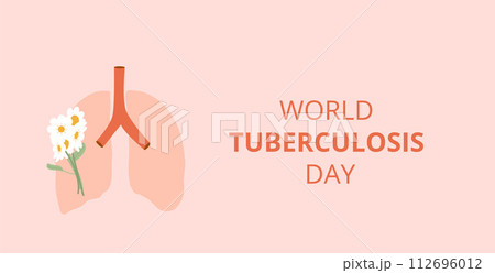 World tuberculosis day banner template. Awareness about disease. Vector flat illustration. World tuberculosis day banner template. Awareness about disease. Vector flat illustration. 112696012