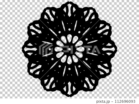 black flower lace style illustration 112696093