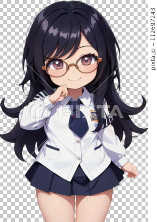 メガネをかけた女子学生 112697243
