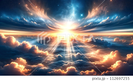 美しい雲の上の空のイラスト素材 [112697255] - PIXTA