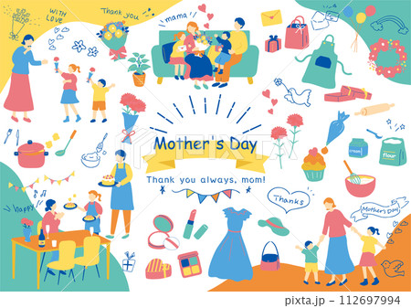 母の日を楽しむ家族 112697994