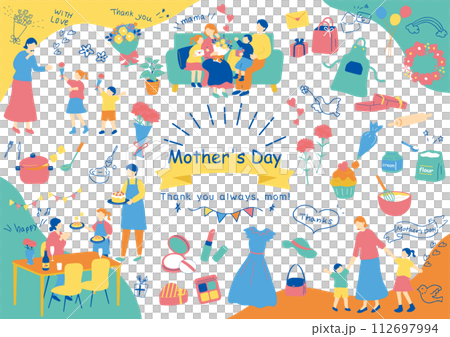 family enjoying mother's day family enjoying mother's day 112697994