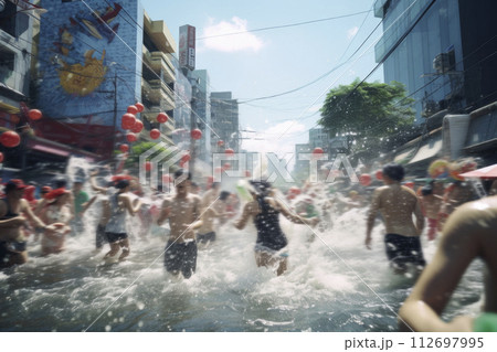 The tradition Thai new year, Generative AI 112697995