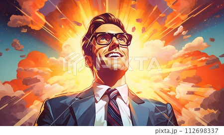 Energetic young businessman works with passion and strong confidence .AI Generated Energetic young businessman works with passion and strong confidence .AI Generated 112698337