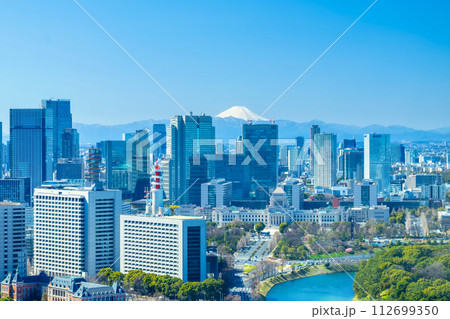 富士山と霞ヶ関・国会議事堂　2024 112699350