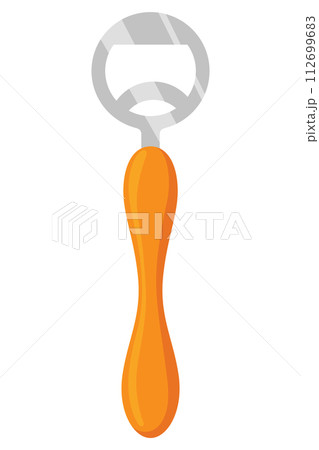 Bottle opener. Vector cartoon icon. Tool for open isolated on white background. Flat style sign 112699683