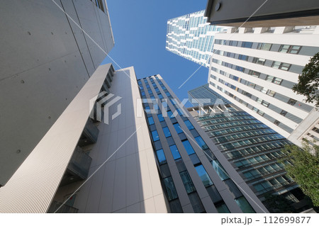 渋谷の高層ビルを見上げる 112699877