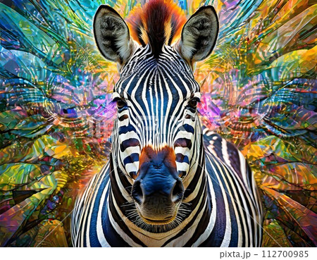 カラフルなシマウマのイラスト素材 [112700985] - PIXTA 