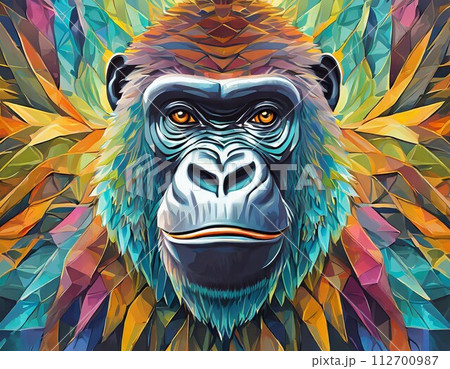 カラフルなゴリラのイラスト素材 [112700987] - PIXTA