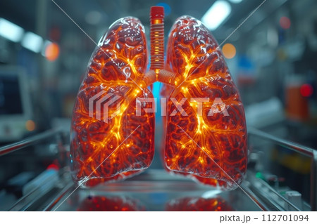 A mock-up of human Lungs. Surreal view of human respiratory organs 112701094