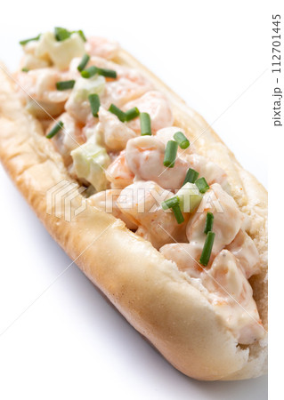 Lobster roll isolated on white background Lobster roll isolated on white background 112701445