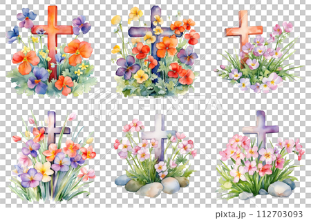 Elegant Watercolor Crosses 112703093