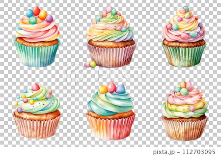 Rainbow Sprinkle Cupcakes 112703095