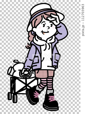 Stylish women_camping 112703963