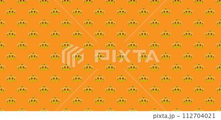 Crown pattern. Koningsdag seamless pattern. Koningsdag or Kings Day Concept in the Netherlands Crown pattern. Koningsdag seamless pattern. Koningsdag or Kings Day Concept in the Netherlands 112704021