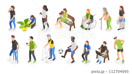 Isometric people set 112704093