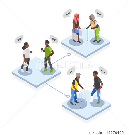 Isometric people scenes 112704094