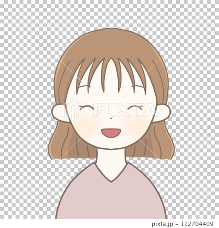 大大的微笑女人圖標 112704409