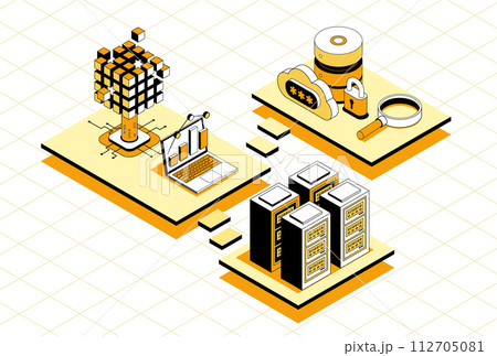 Isometric big data multistore illustration 112705081