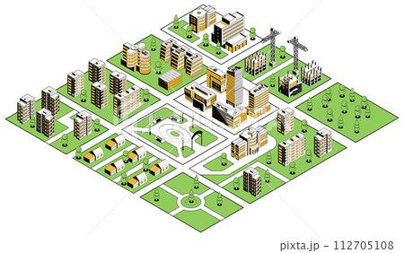 Isometric city composition 112705108