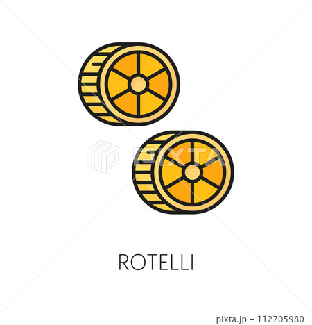 Rotelli wagon wheels shape pasta, Italian...のイラスト素材 [112705980] - PIXTA