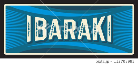 Ibaraki tin sign, Japan prefecture metal travel plate. Japanese region retro plaque with vintage typography, official symbol, asian travel destination. Ibaraki Prefecture in the Kanto region of Honshu Ibaraki tin sign, Japan prefecture metal travel plate. Japanese region retro plaque with vintage typography, official symbol, asian travel destination. Ibaraki Prefecture in the Kanto region of Honshu 112705993