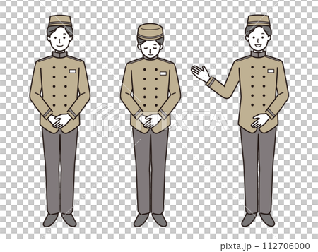 男性ホテルスタッフのベクターイラストセット 112706000