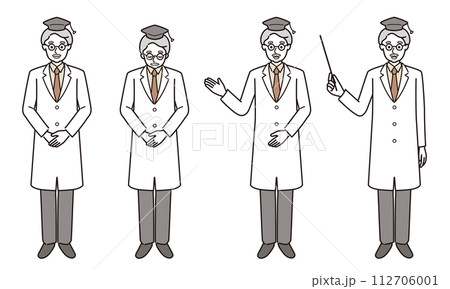 男性博士のベクターイラストセット 112706001